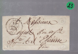 Une Lettre Dite Précurseurs   Cachet Type 14 Gap 22 Mars 1838  Destination  St -Etienne - 1801-1848: Voorlopers XIX