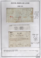 Petite Poste De Lyon - Lot De 2 Lettres En Port Du - Rare - 1701-1800: Precursors XVIII