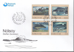 FÄRÖER  207-210, FDC, Insel Nölsoy, 1990 - Faroe Islands