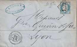 Lettre De Crest à Lyon LAC - 1849-1876: Klassieke Periode