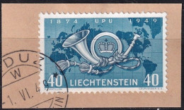 MiNr. 277 Liechtenstein 1949, 23. Mai. 75 Jahre Weltpostverein (UPU) - Ausschnitt Sauber Gestemptelt - Used Stamps