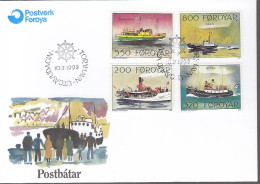 FÄRÖER  227-230, FDC, Postschiffe, 1992 - Islas Faeroes