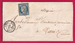 N°4 PC 2686 RIVE DE GIER 1852 LOIRE POUR PARIS LETTRE - 1849-1876: Klassieke Periode