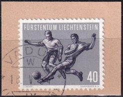 MiNr. 325 Liechtenstein 1954, 18. Mai. Sport (I): Fußball-Weltmeisterschaf Schweiz - Ausschnitt Sauber Gestemptelt - Usati