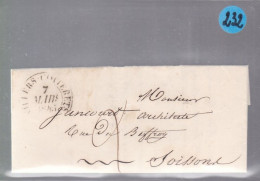 Une Lettre Dite Précurseurs    7 Mars  1845    Destination Soissons - 1801-1848: Precursores XIX