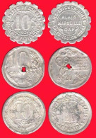 ** JETON  REGION  PROVENCALE  1921  +  NICE  1920  +  CARPENTRAS ** - Monedas / De Necesidad