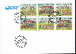 FÄRÖER  Heftchenblatt 8, FDC, Brauchtum: Abschied Vom Winter, 1994 - Isole Faroer