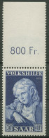 Saarland 1952 Volkshilfe Gemälde 340 Oberrand Postfrisch - Unused Stamps