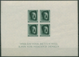 Deutsches Reich 1937 48. Geburtstag A. Hitler Block 8 Postfrisch (geschnitten) - Blocks & Kleinbögen