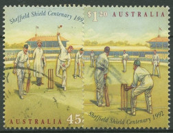 Australien 1992 Kricketspiele Um Den Sheffield Shield 1324/25 I Gestempelt - Usados