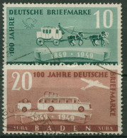 Französische Zone: Baden 1949 100 Jahre Deutsche Briefmarken 54/55 Gestempelt - Bade