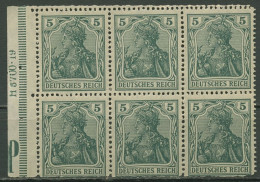 Deutsches Reich 1919 Heftchenblatt Germania H.-Bl. 2 IIa B HAN 6.3 Postfrisch - Zusammendrucke