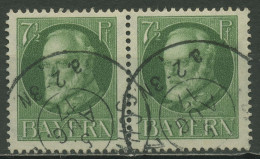 Bayern 1916/20 König Ludwig III. Kriegsdruck 113 A Waag. Paar Gestempelt - Gebraucht