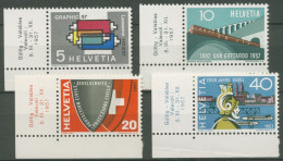 Schweiz 1957 Ereignisse Ausstellungen Gotthard-Bahn 637/40 Ecke Postfrisch - Unused Stamps