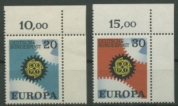 Bund 1967 Europa CEPT 533/34 Ecke 2 Oben Rechts Postfrisch (E868) - Nuovi
