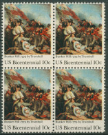 USA 1975 Unabhängigkeitskrieg Schlacht Von Bunker Hill 1174 4er-Block Postfrisch - Nuevos