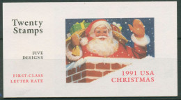 USA 1991 Weihnachten Santa Claus Markenheftchen MH 0-151 Postfrisch (C62347) - 3. 1981-...