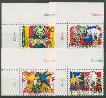 Schweiz 1992 Zirkus 1478/81 Ecke Gestempelt - Usati