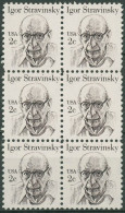 USA 1982 Persönlichkeiten Komponist Igor Strawinsky 1612 6er-Block Postfrisch - Neufs