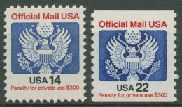 USA 1985 Dienstmarke Staatswappen D 108/09 Postfrisch - Dienstzegels