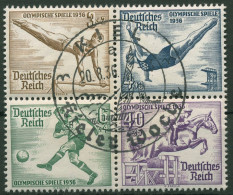 Deutsches Reich 1936 Olympiade Herzstück (624/27) Aus Block 5 Gestempelt - Usados