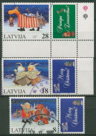 Lettland 1997 Weihnachten Masken 471/73 Zf Gestempelt - Lettonia