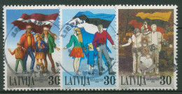 Lettland 1999 Jahrestag Des Baltischen Weges Blockeinzelmarken 507/09 Gestempelt - Letonia