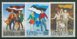 Lettland 1999 Jahrestag Des Baltischen Weges Blockeinzelmarken 507/09 Postfrisch - Lettonia