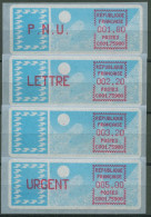 Frankreich ATM 1985 Taube Satz 1,80/2,20/3,20/5,00 ATM 6.16 Xd ZS 2 Postfrisch - 1985 Papier « Carrier »