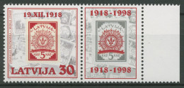 Lettland 1998 80 Jahre Briefmarken MiNr.2 Ähren Im Sonnenkreis 487 Zf Postfrisch - Lettonie
