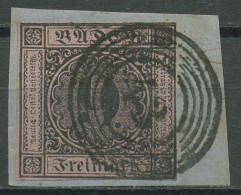 Baden 1851 9 Kreuzer Auf Rötlichkarmin/lilarosa 4 B Mit NR.-Stpl. 43 FREIBURG - Usados