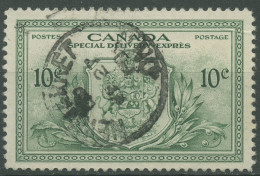 Kanada 1946 Eilmarke Wappen Mit Lorbeer- Und Ölbaumzweigen 242 Gestempelt - Express