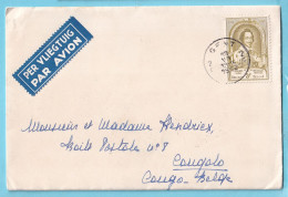 L Avion Vliegtuig TP UPU 884 Obl GENT  Le 10 VII 1952 Vers KONGOLO CONGO BELGE  Tarif Imprimé Faire Part (+ Contenu)  - Storia Postale