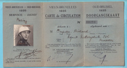 EXPOSITION UNIVERSELLE De BRUXELLES 1935 VIEUX BRUXELLES Carte De Circulation Pour Un Agent Motocycliste  - Tickets - Entradas