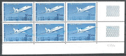 FRANCE ANNEE 1985 VARIETE N° 2372 DEFAUT D'ESSUIAGE COULEUR BLEU SUR 4 EX DANS 1 BLOC DE 6 EX NEUF ** MNH TB - Ongebruikt