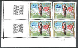 FRANCE ANNEE 1985 VARIETE N° 2354c +2354x3 NEUF ** MNH 1 BLOC DE 4 EX TB COTE 13,30 € - Unused Stamps