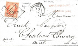 FRANCE ANNEE 1853 N°16 SUR  LETTRE OBLIT. 2909 TB - 1853-1860 Napoleone III