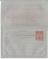 FRANCE ANNEE 1965 ENTIER TYPE CHAPELAIN PNEUMATIQUE N° 2618 CLPP NEUF **TB COTE 25,00 € - Pneumatische Post