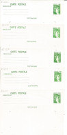 FRANCE ANNEE 1978/1981 LOT DE 5 ENTIERS CP1 N° 1970,1973,2058,2101,2154  NEUFS ** MNH TB COTE 18,00 € - Postales Tipos Y (antes De 1995)