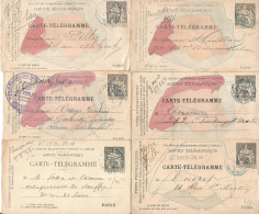 FRANCE ANNEE 1882/1894 LOT DE 6 ENTIER TYPE CHAPELAIN PNEUMATIQUE N° 2505,2506,2507,2511 CPP TB  - Neumáticos