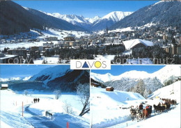 11695354 Davos GR Panorama Wanderweg Davosersee Schlittenfahrt Davos Platz - Autres & Non Classés