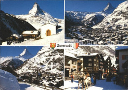 11695341 Zermatt VS Matterhorn Ortsansichten Pferdeschlitten  - Autres & Non Classés
