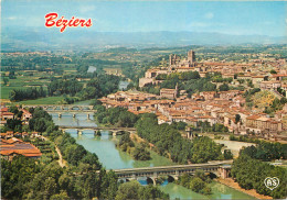 34 Beziers Vue Aérienne Sur Les Trois Pont Sur L'orb Et La Cathédrale Saint Nazaire  N° 40 \MM5020 - Beziers