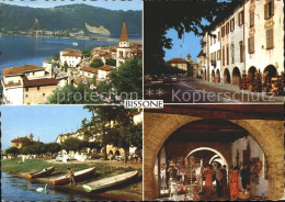 11695212 Bissone Lago Di Lugano Ortsblick Strassen Und Strandpartie Arkaden Biss - Altri & Non Classificati