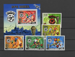 North Korea 1981 Football Soccer World Cup, Space Set Of 5 + S/s MNH - 1982 – Spain