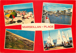 34 Marseillan Plage   Multivue  La Plage Port De Plaisance Vue Aérienne Sur Les Campings L'école  De Voile N° 35 \MM5026 - Marseillan