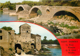 34 Pézenas   Saint Thibery Le Pont Romain Et Le Vieux Moulin Sur L'hérault     N° 61 \MM5026 - Pezenas