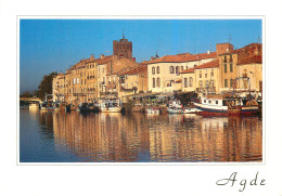 34 Agde   Le Quai De La Rive Gauche De L'hérault Au Soleil Couchant  N° 31 \MM5027 - Agde