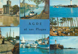 34 Agde   Multivue Cathédrole Les Quais Le Grau D'agde La Tamarissière Le Port Le Fort Brescou  N° 30 \MM5027 - Agde