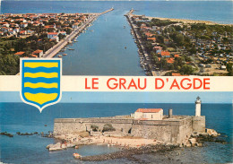 34 Agde  Le Grau D'agde Vue Aérienne Le Fort Brescou   N° 48 \MM5027 - Agde